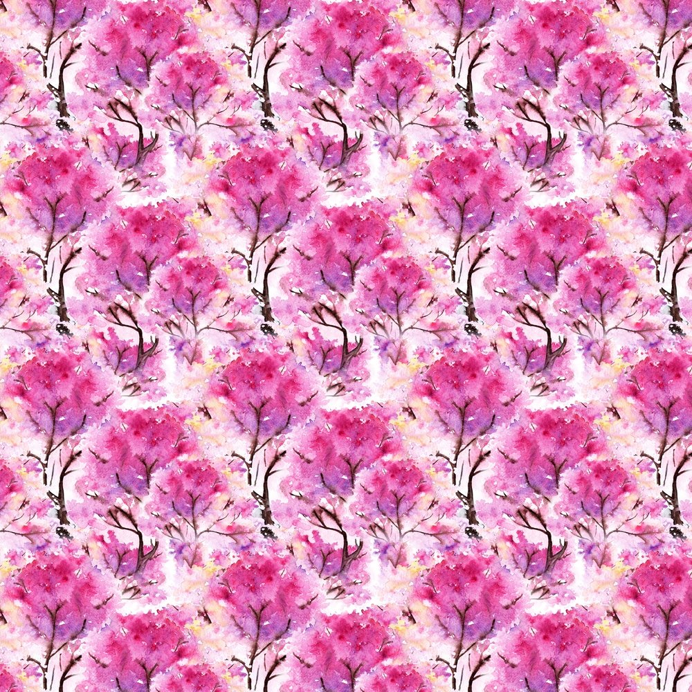 Cherry Sakura Tree Fabric - Pink
