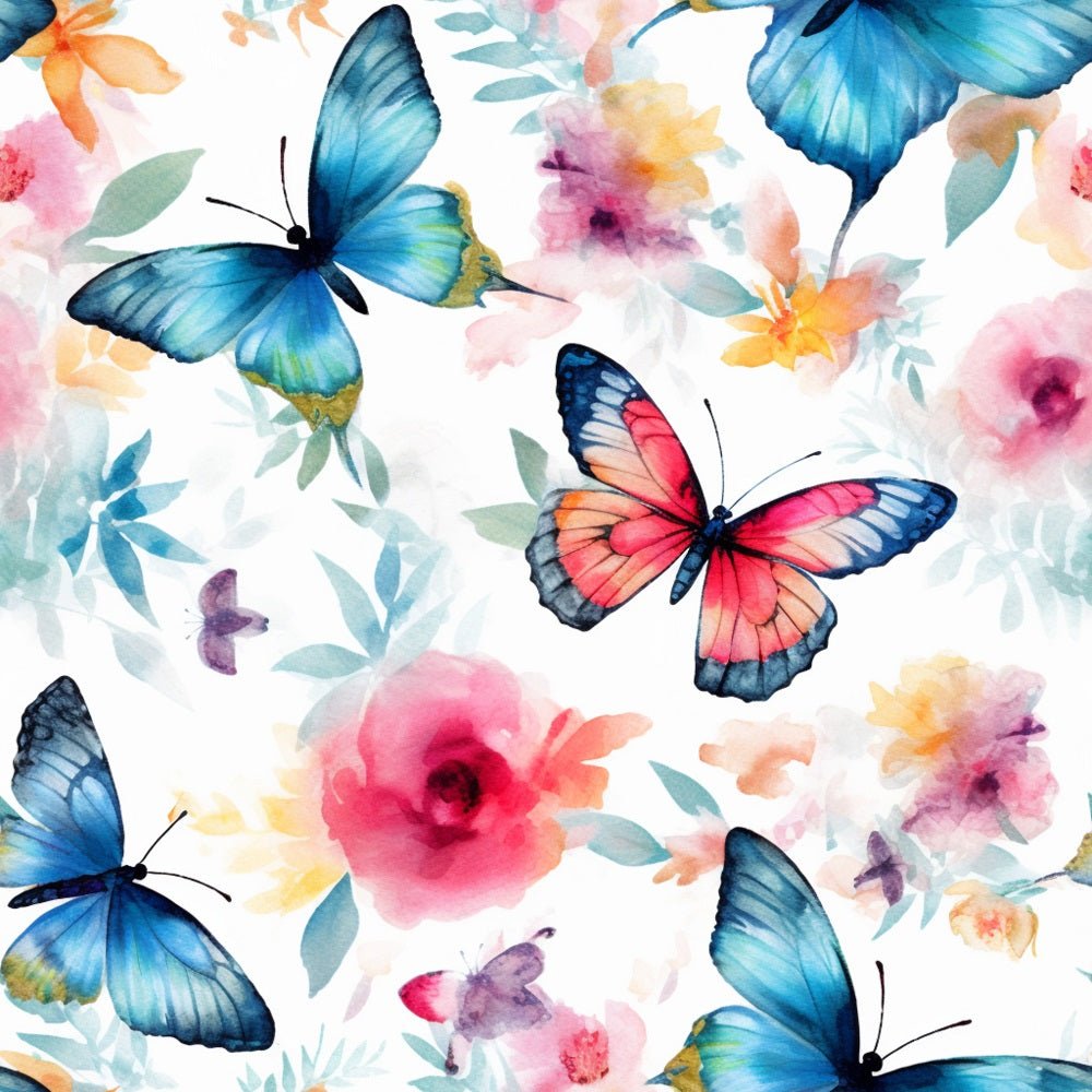 Watercolor Butterflies Pattern #4 Fabric