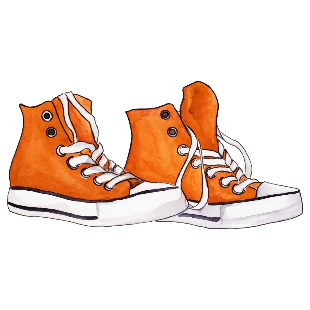 Watercolor High-Tops Fabric Panel - Orange