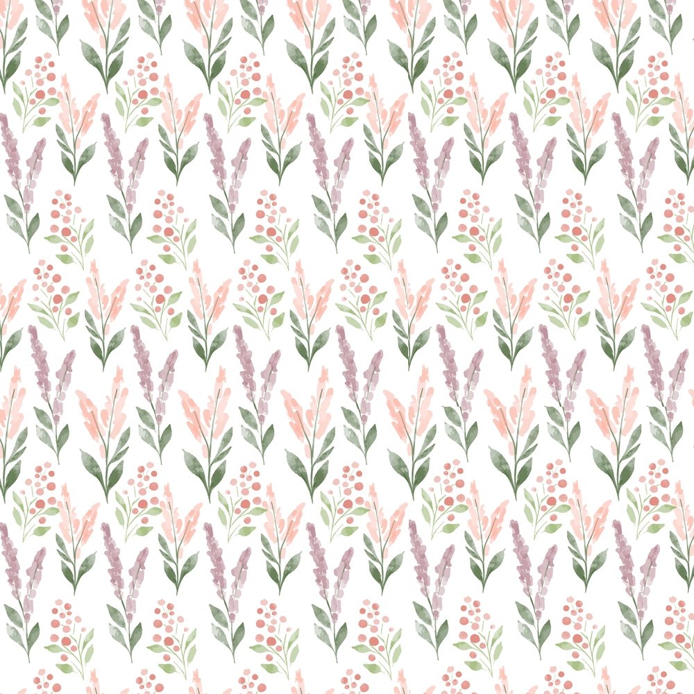 Watercolor Meadow Floral Fabric - Pink