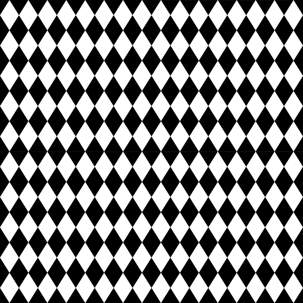 Checkered Diamond Pattern Basics Fabric - Black/White