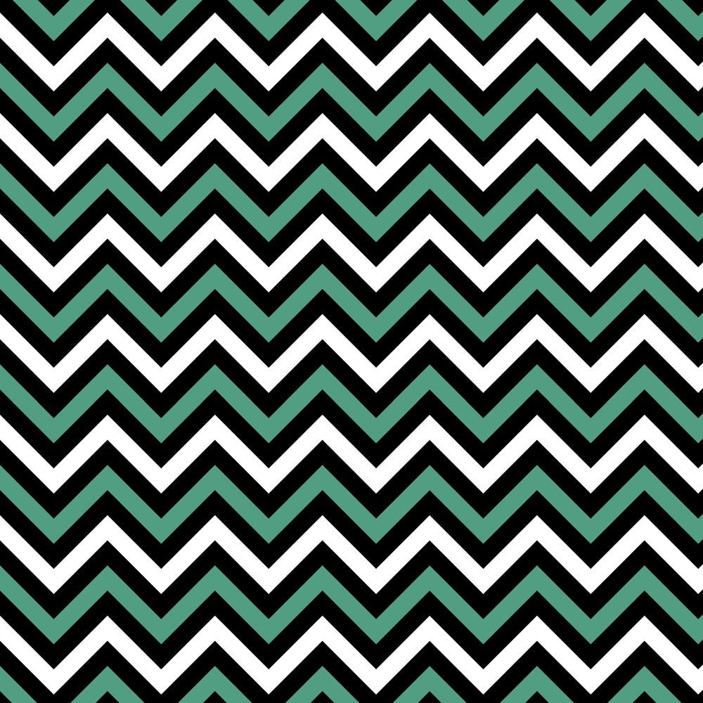 Chevron Zigzag Fabric - Green/Black