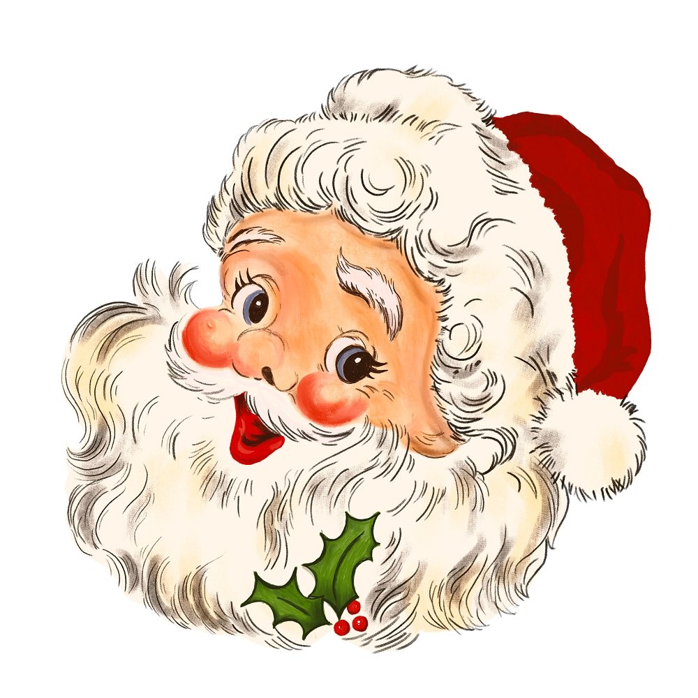 Vintage Santa Claus #1 Fabric Panel