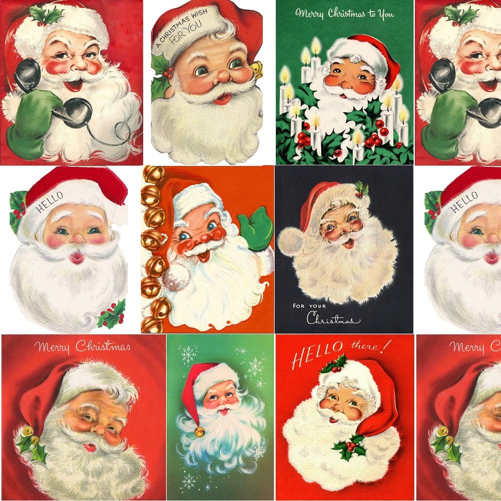 Vintage Santa Claus Collage #1 Fabric