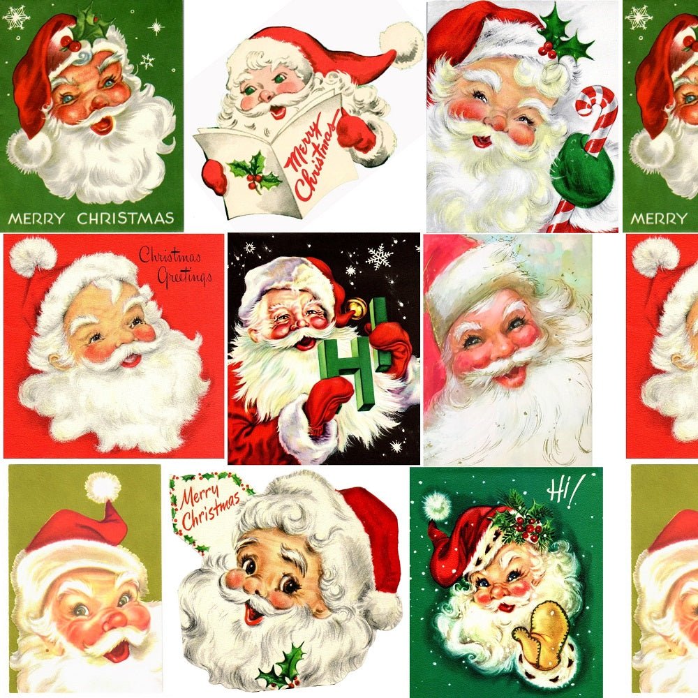 Vintage Santa Claus Collage #4 Fabric