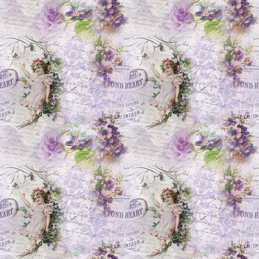 Vintage Violets #1 Fabric