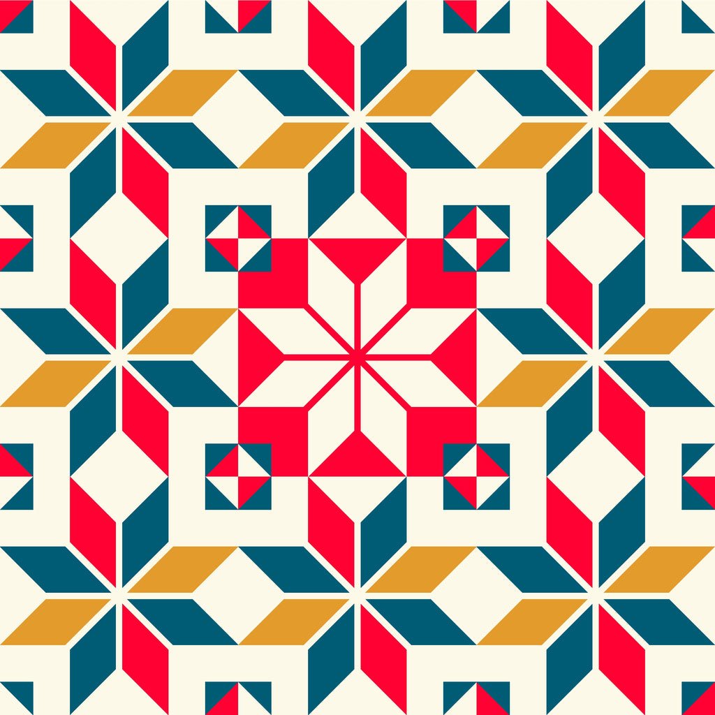 Vintage Wall Tiles Fabric - Multi