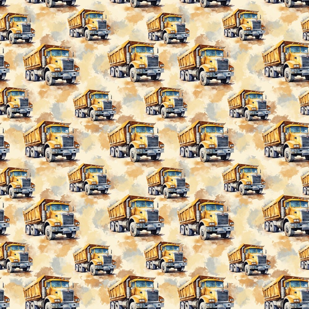 Watercolor Dump Truck Fabric