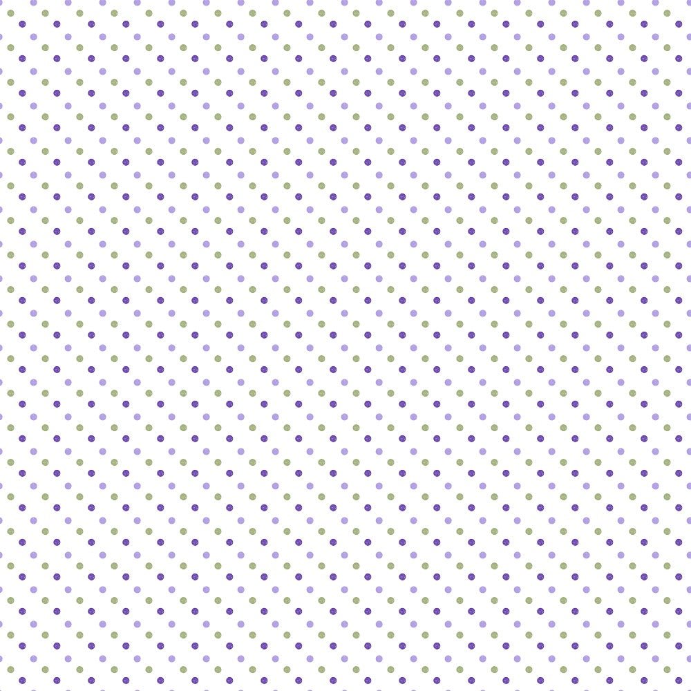 Watercolor Lavender Grunge Green and Purple Dots #2 Fabric