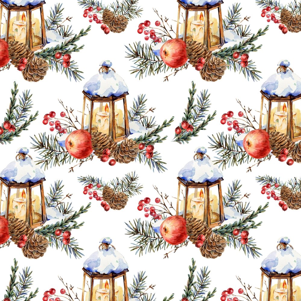 Vintage Lanterns In The Forest Fabric