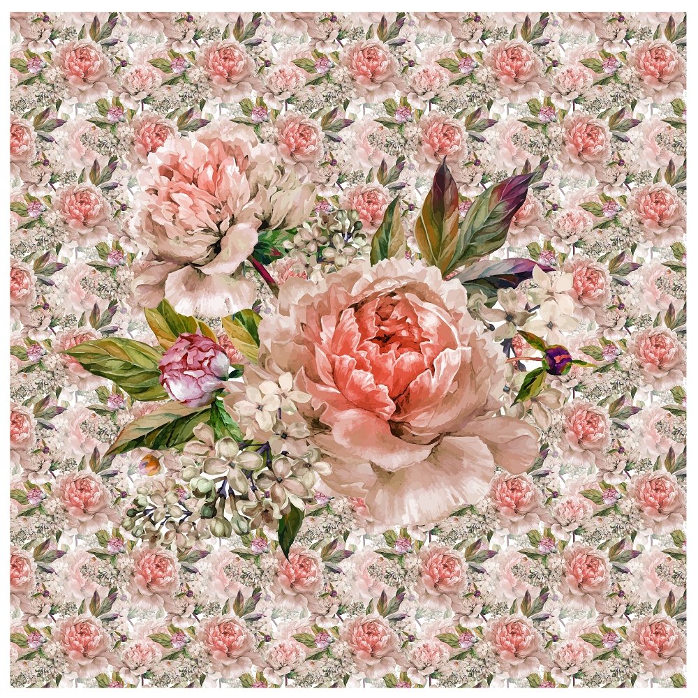 Vintage Peonies Pillow Panels