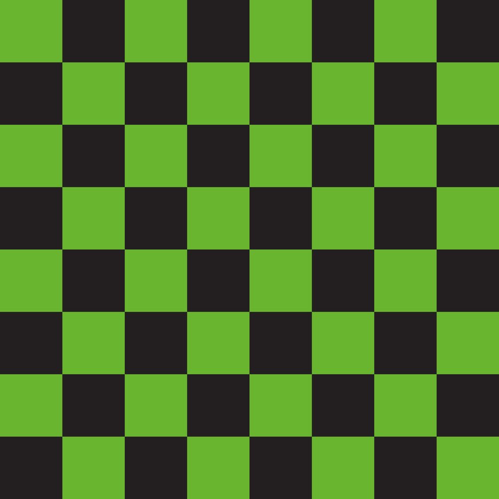 Checkered Basics Fabric - Spring Green on Black