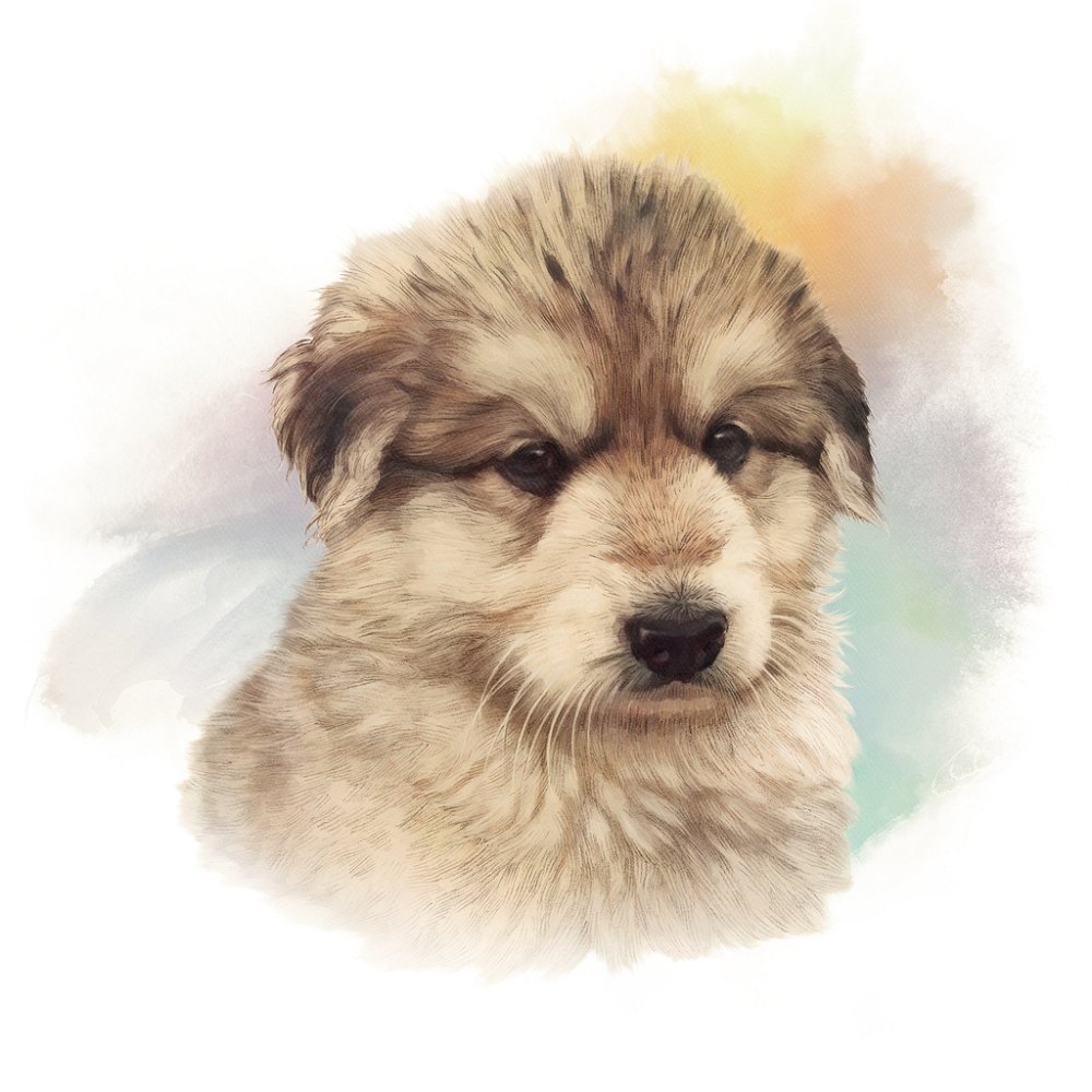 Caucasian Shepherd Portrait Fabric Panel