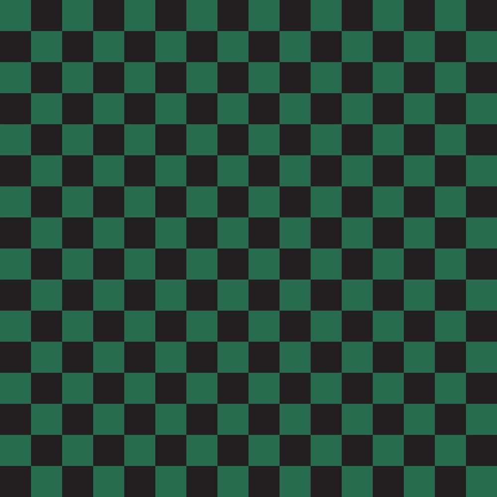 Checkered Basics Fabric - Hunter Green on Black
