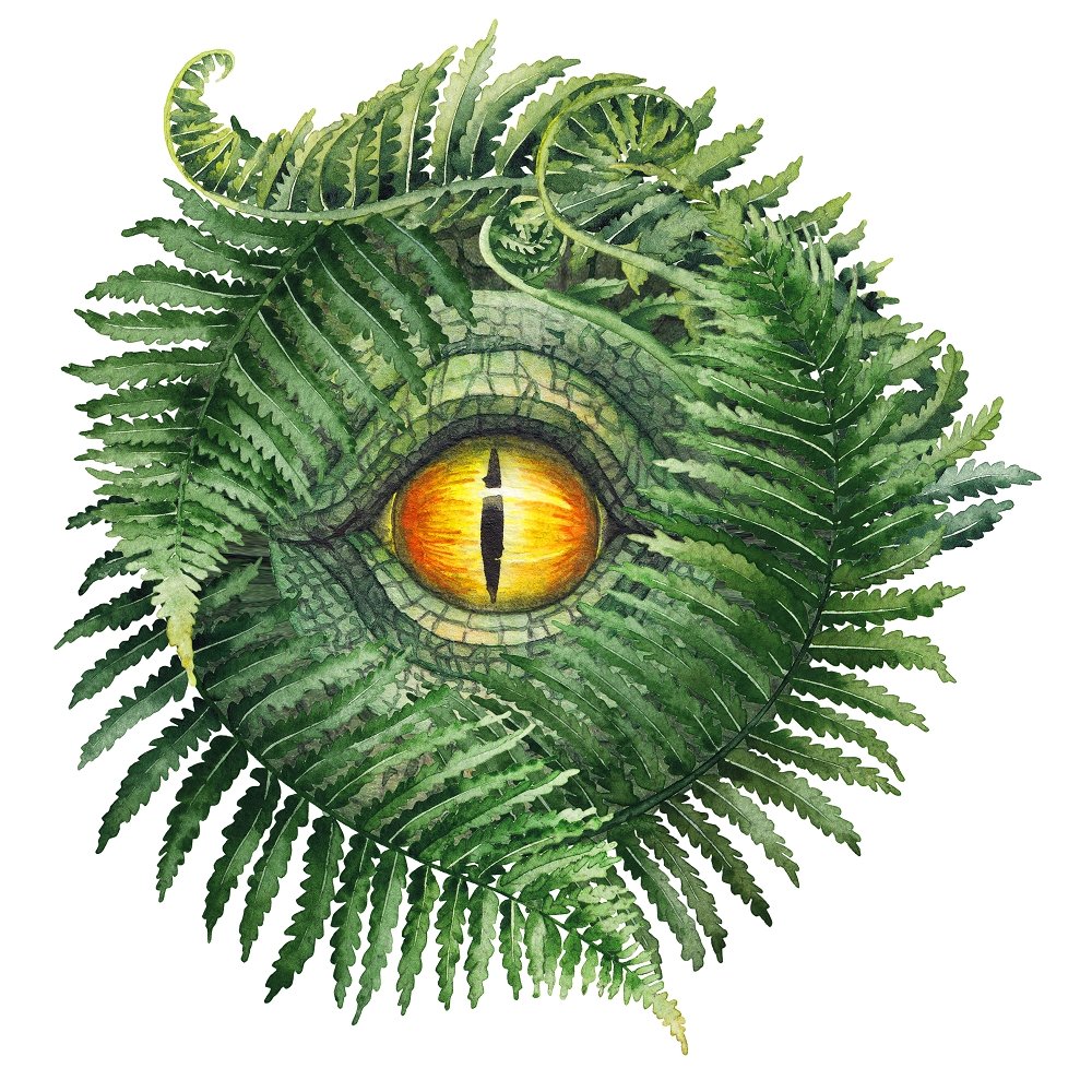 Watercolor Dinosaur Eye Style #1 Fabric Panel