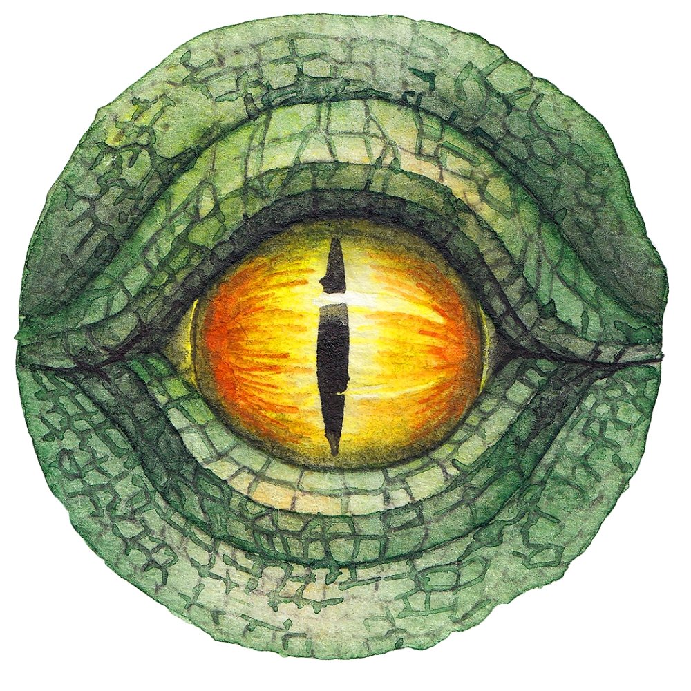 Watercolor Dinosaur Eye Style #3 Fabric Panel