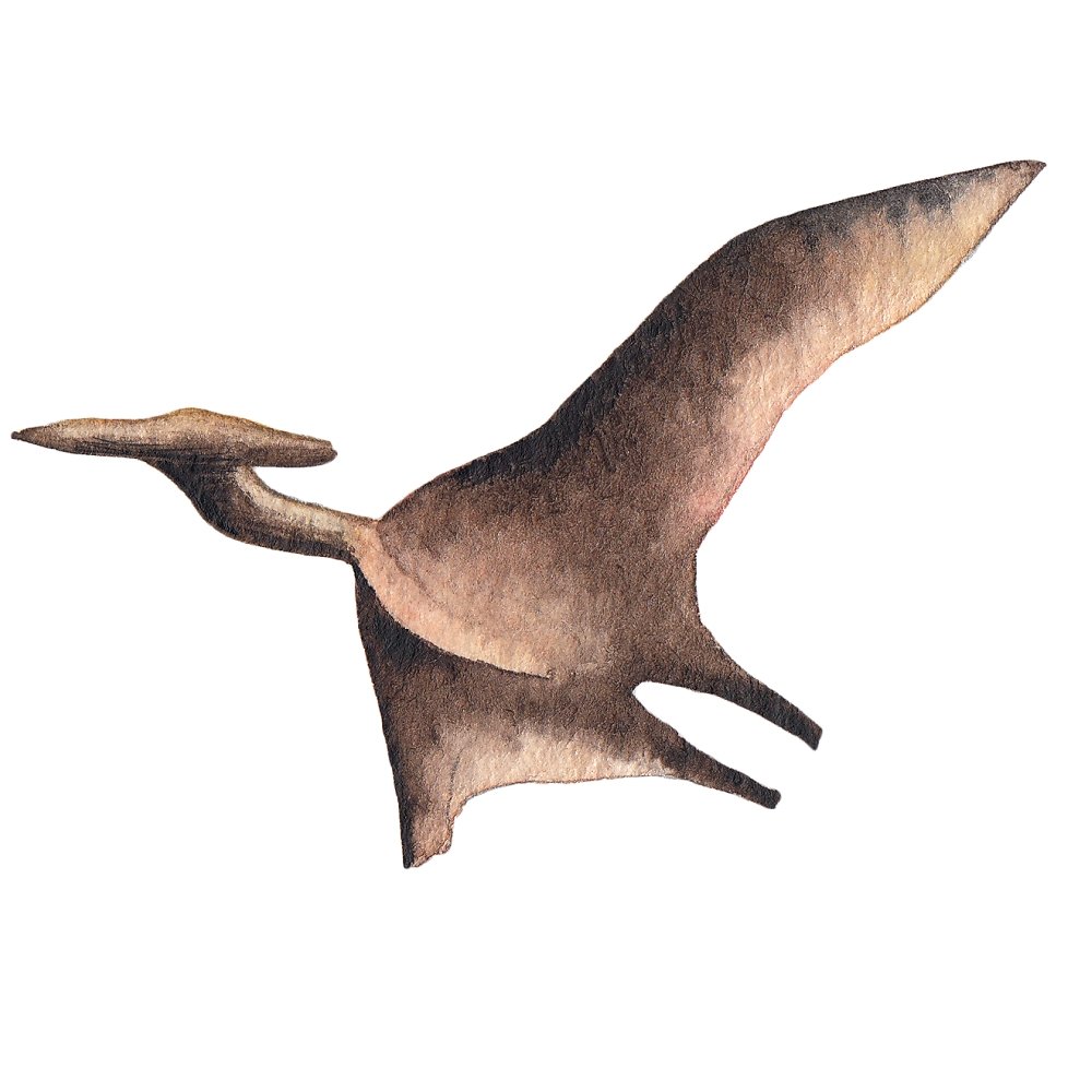 Watercolor Dinosaur Pterodactyl Style #4 Fabric Panel