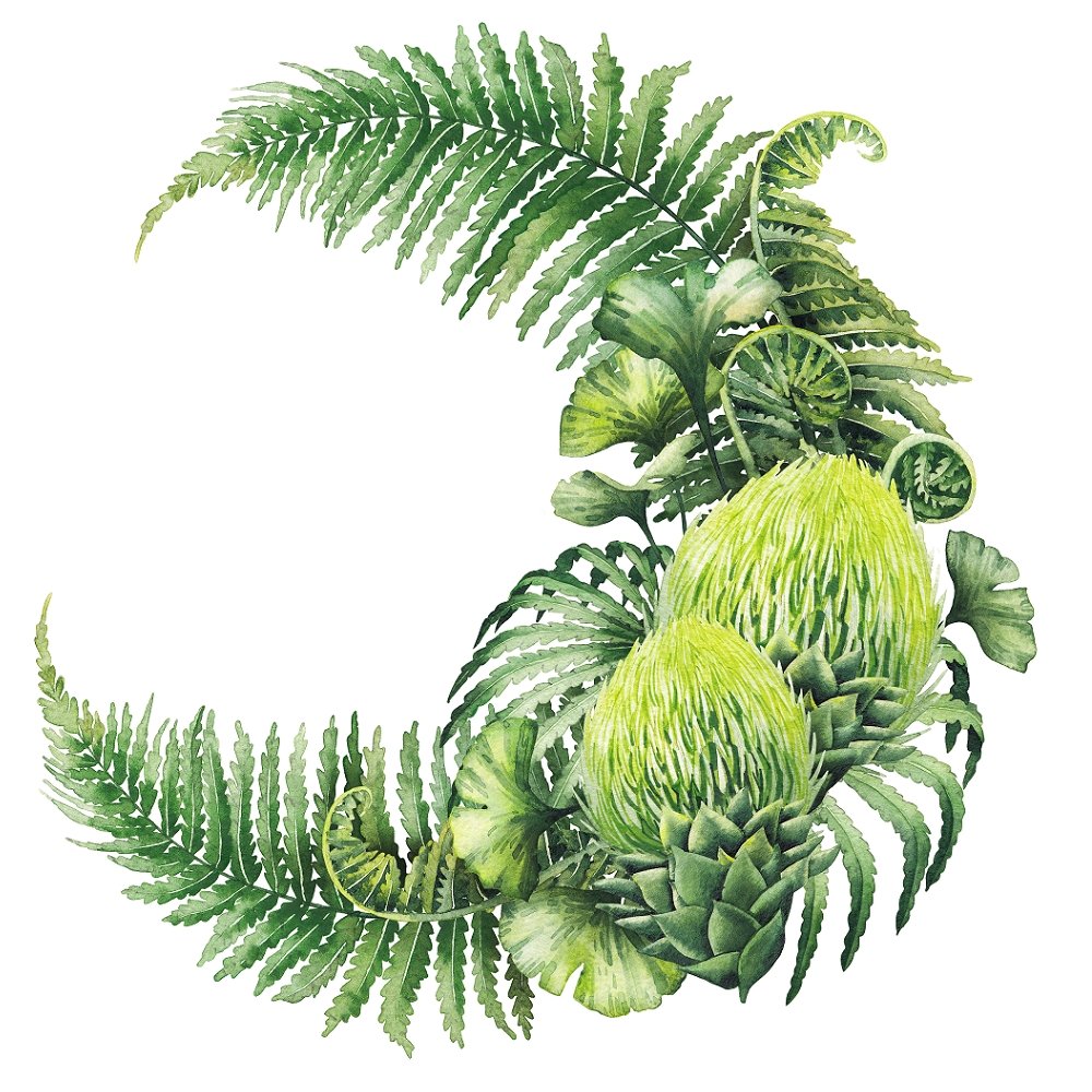 Watercolor Dinosaur Wreath Style #3 Fabric Panel