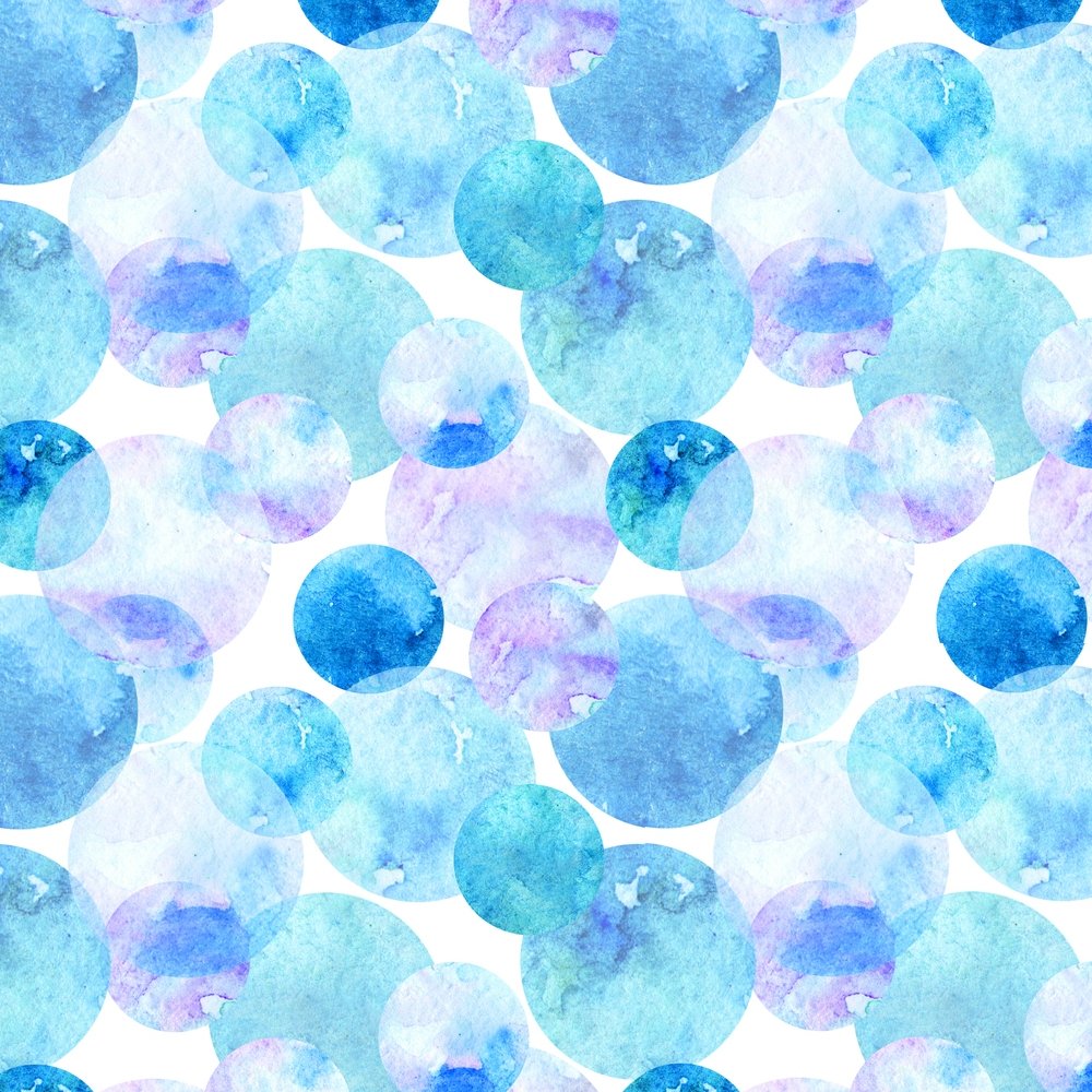 Watercolor Dots Fabric - Blue