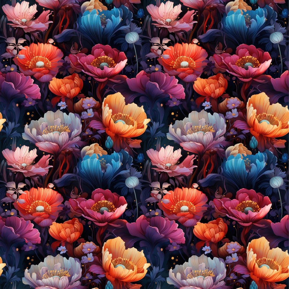 Vibrant Mystical Floral Fabric