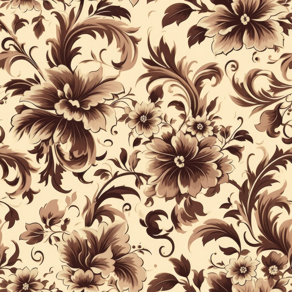 Vintage Beige Damask Pattern #5 Fabric