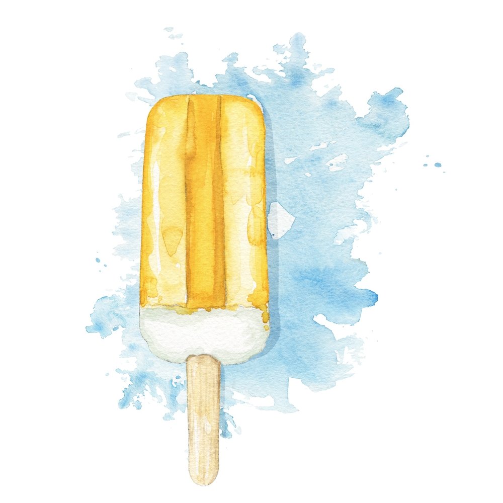 Watercolor Creamsicle Fabric Panel