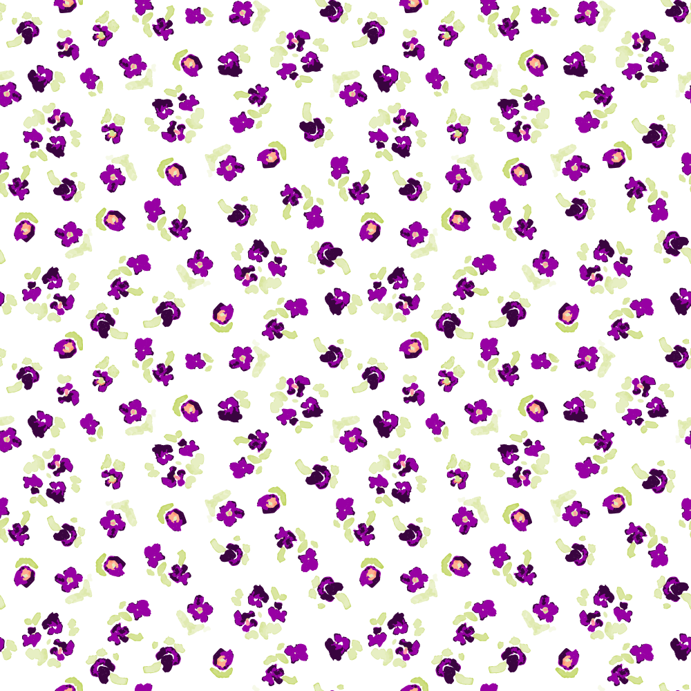 Watercolor Cute Tiny Purple Flowers Fabric