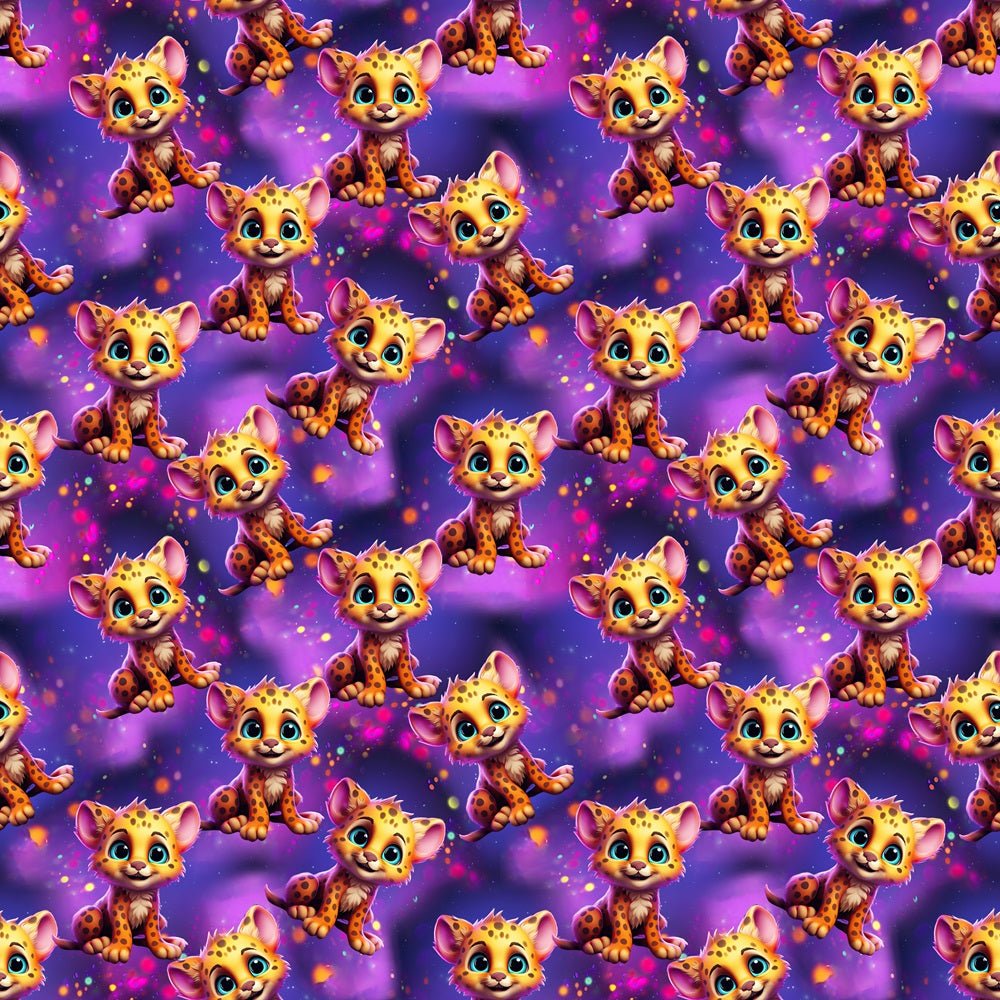 Cartoon Leopard Cub Fabric