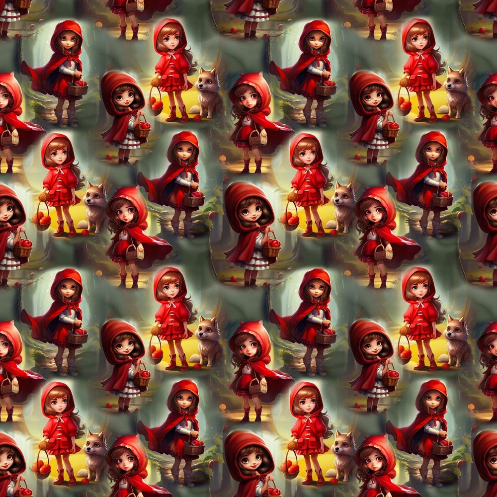 Cartoon Little Red Riding Hood Fabric