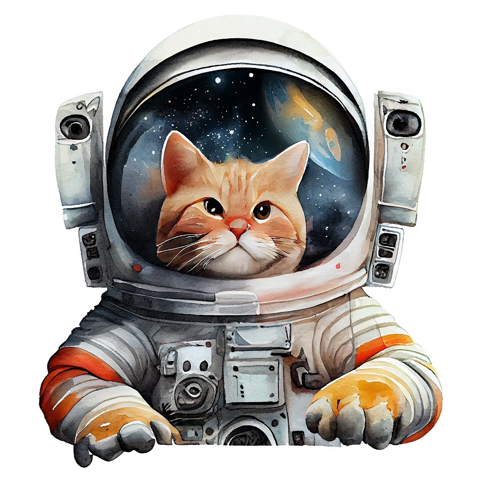 Cat Astronaut #1 Fabric Panel