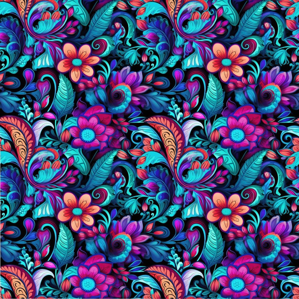 Vibrant Psychedelic Floral Fabric