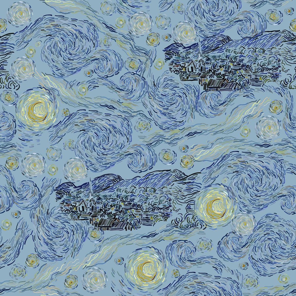 Vincent Sky Fabric - Light Blue