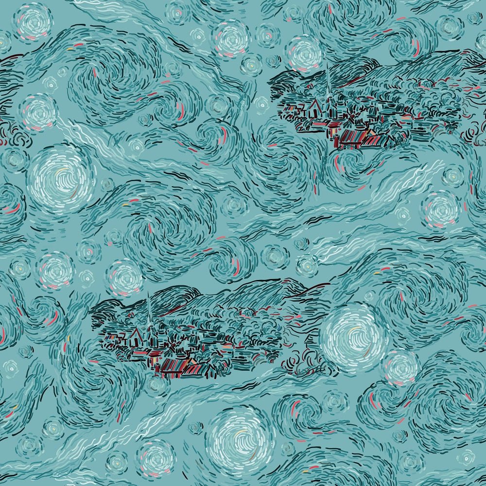 Vincent Sky Fabric - Turquoise
