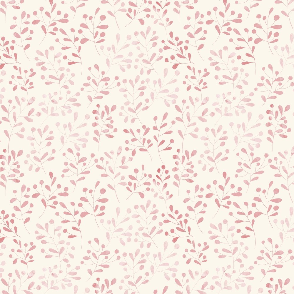 Watercolor Branches Fabric - Pink