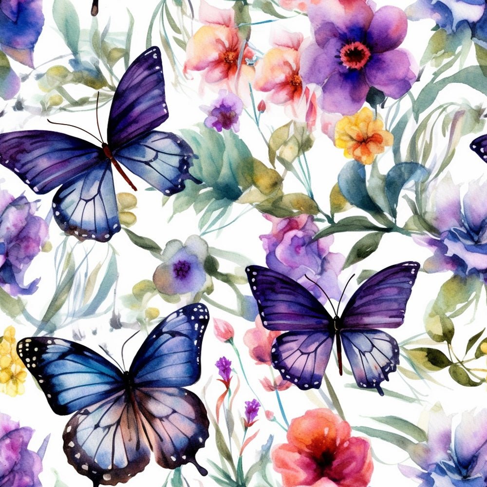 Watercolor Butterflies Pattern #11 Fabric