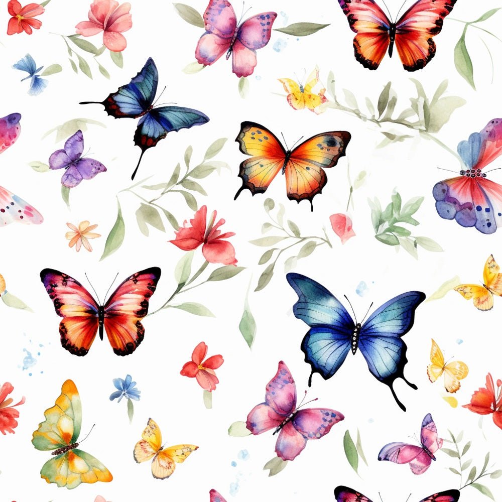 Watercolor Butterflies Pattern #8 Fabric