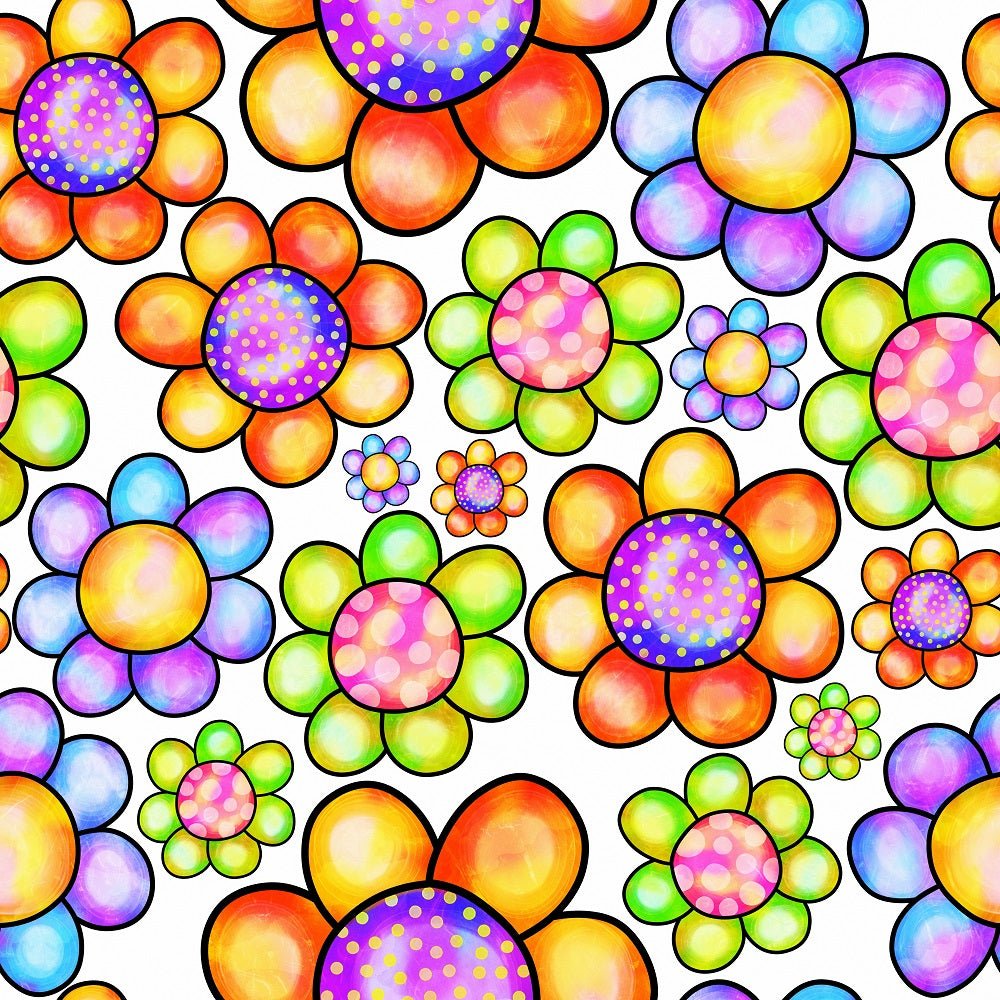 Watercolor Allover Floral Collage #2 Fabric