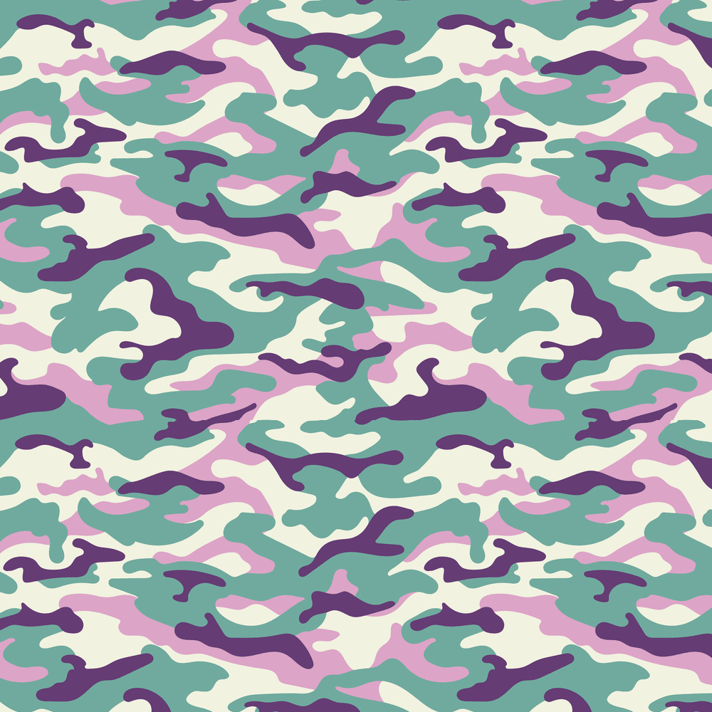 Camouflage Fabric - Purple/Teal