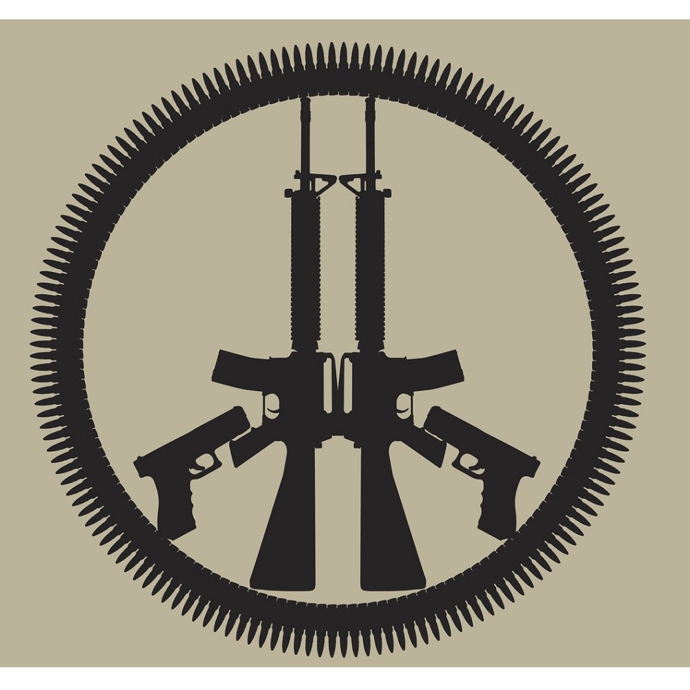 War & Peace Ammunition Silhouette Fabric Panel - Tan