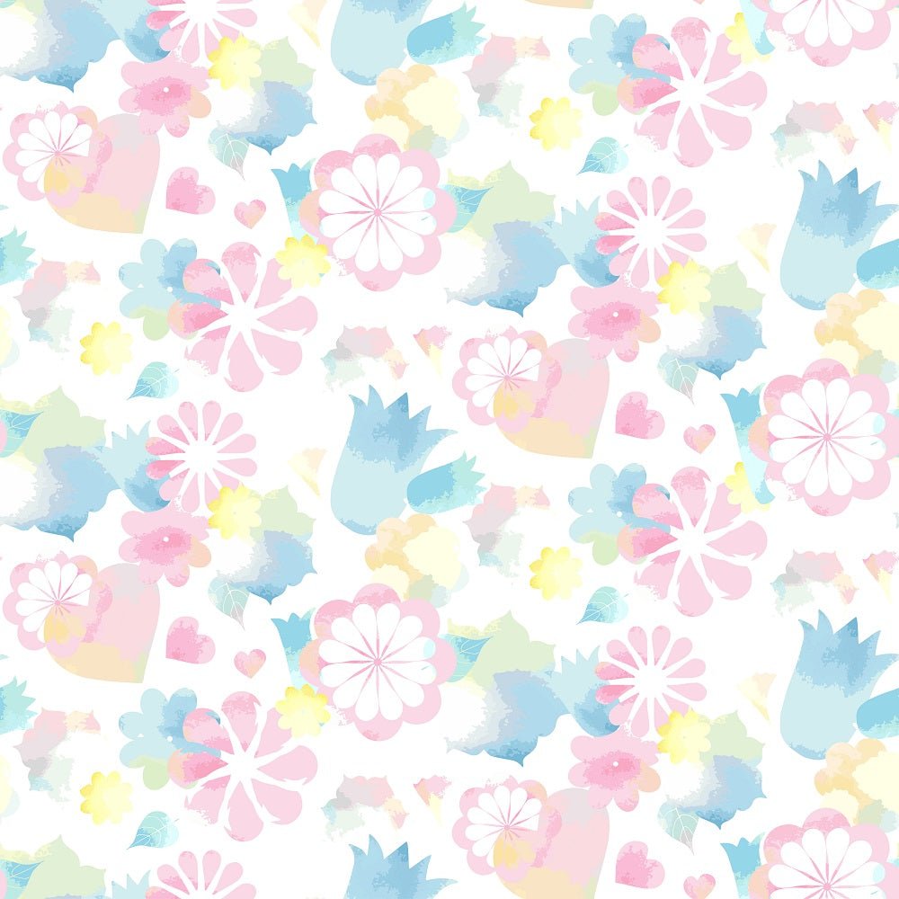 Watercolor Abstract Pastel Flowers Fabric