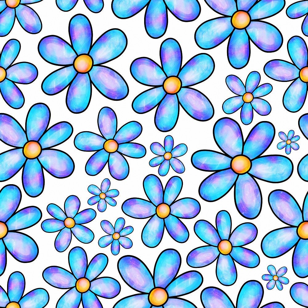 Watercolor Allover Floral Collage #12 Fabric