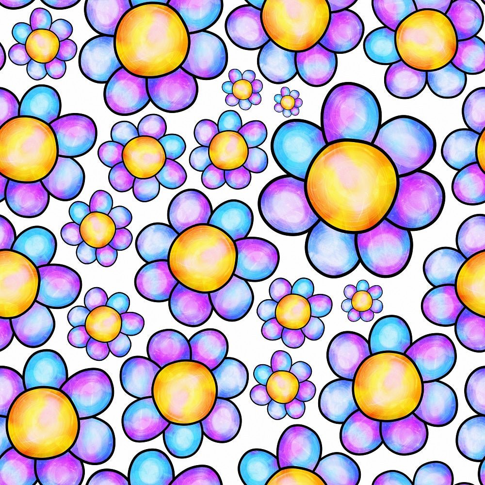 Watercolor Allover Floral Collage #7 Fabric