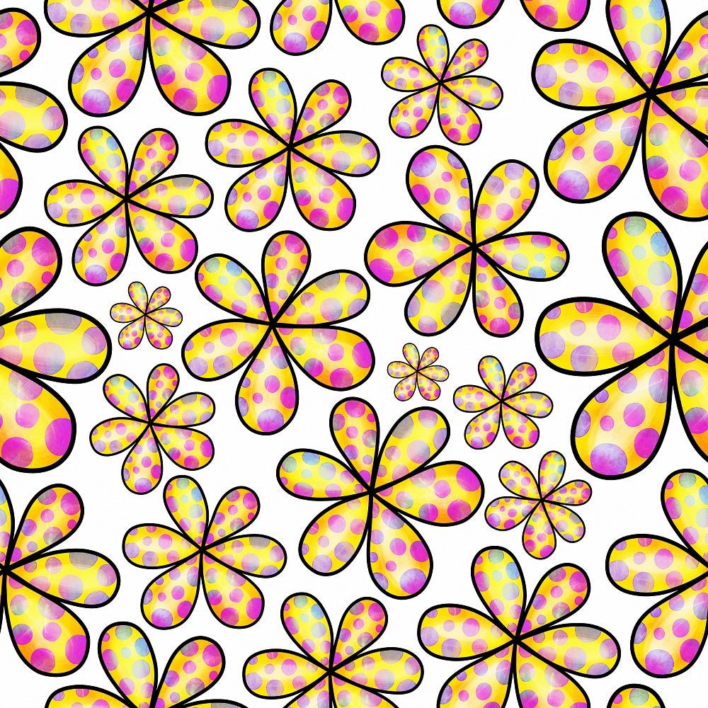 Watercolor Allover Floral Collage #8 Fabric