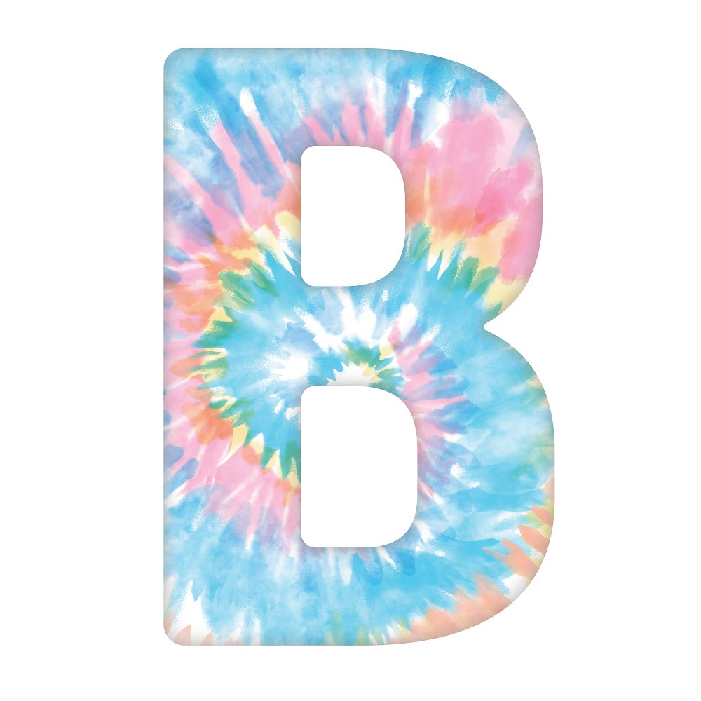 Tie-Dye Letter B Fabric Panel