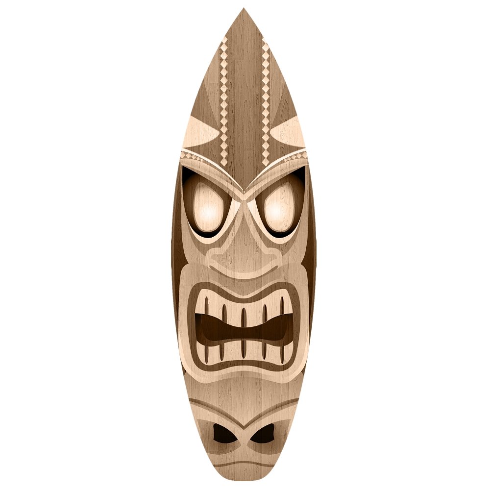 Tiki Surf Board Fabric Panel