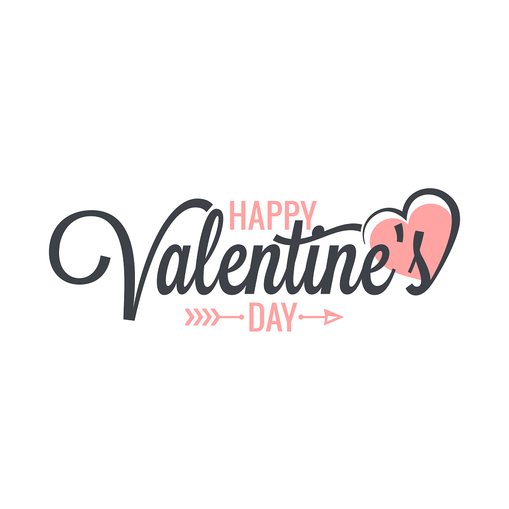 Vintage Happy Valentine's Day Lettering Fabric Panel