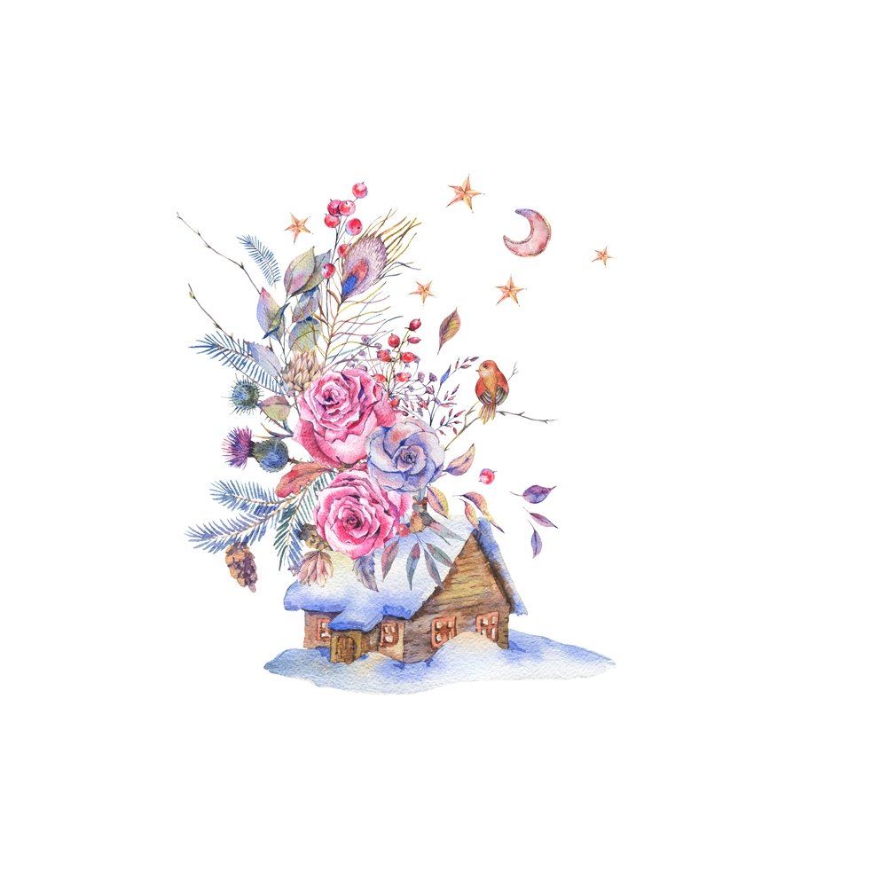 Vintage Home In The forest Fabric Panel