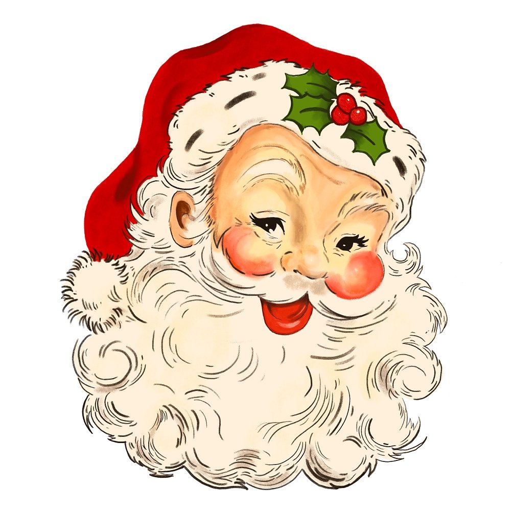 Vintage Santa Claus #2 Fabric Panel