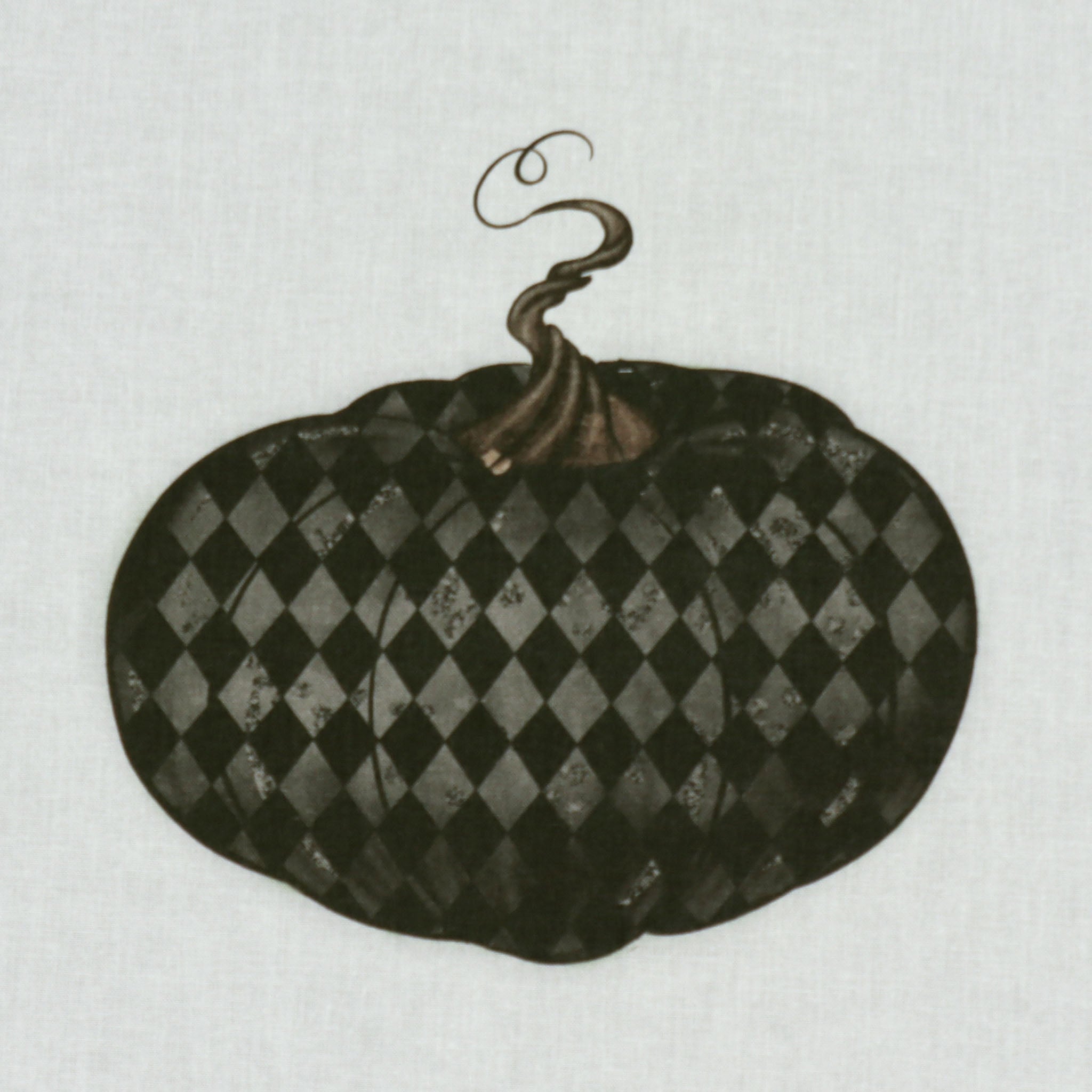 Vintage Trick or Treat Pumpkin Black Fabric Panel