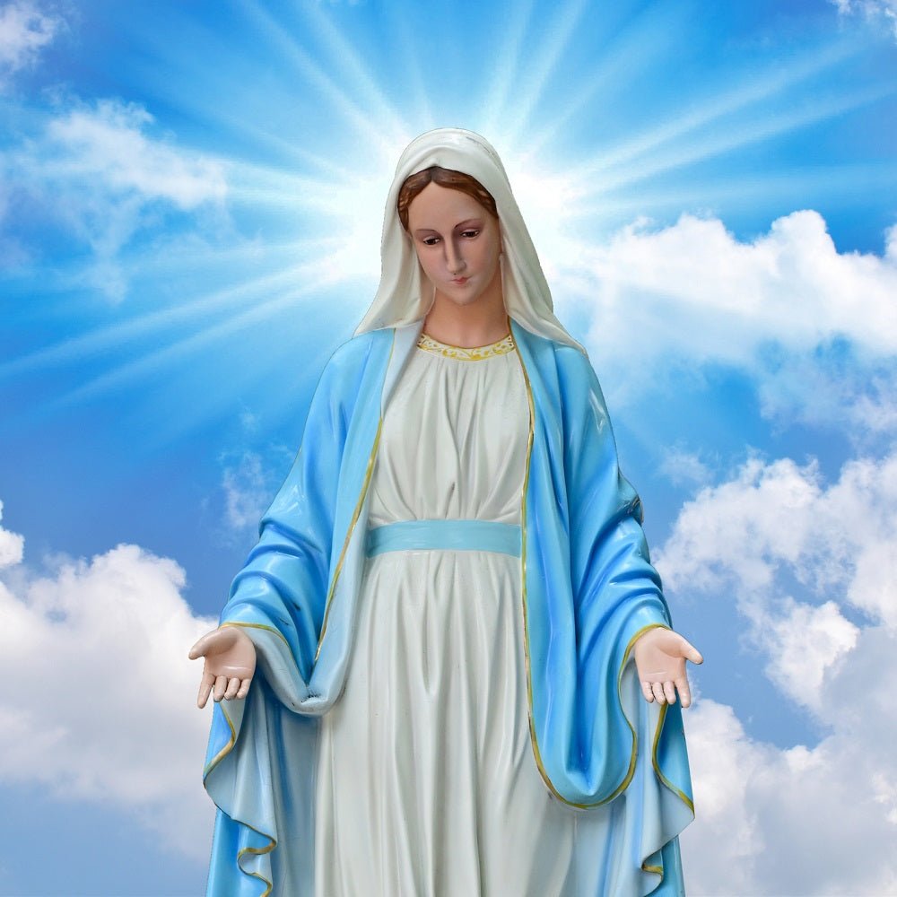 Virgin Mary in Clouds Fabric Panel